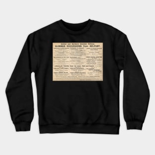 Belfast Railway Advert excursions 1902 Crewneck Sweatshirt